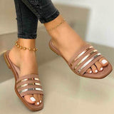Women's Sandals Gladiator Slip On Woman Flats Shoes Heels Peep Toe Ladies Casual Shoes Female Summer Sandalias Plus Size 35-43