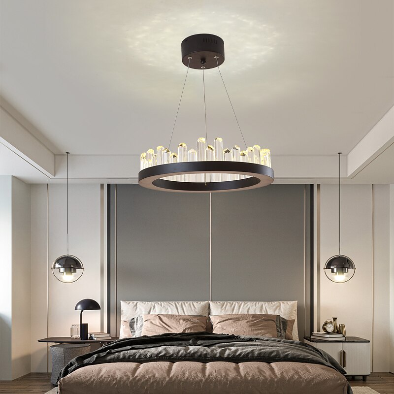 Living Room Crystal Chandelier Round Ceiling Chandelier Modern Kitchen lights led Hanging Lamp Hotel Lobby Exhibition Hall