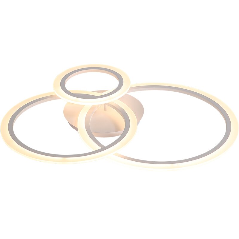 Living Room LED Ceiling Light Acrylic Round Rings Bedroom Kitchen Panel Lamp Simple Modern Indoor Fixtures With Remote Control