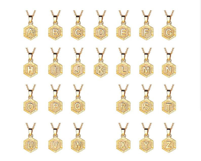 Simple A-Z Initial Necklaces Pendants Bridal Jewelry Figaro Chain Letter Alphabet Choker Necklace Accesorios Mujer 2020