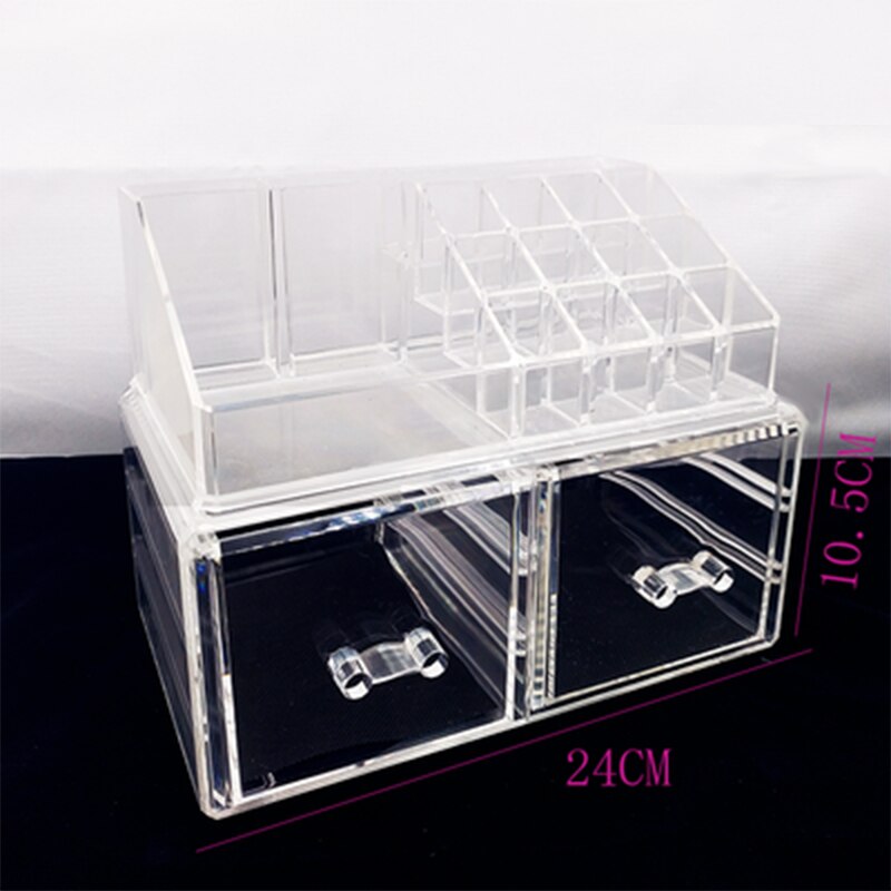 Makeup Organizer Cosmetic Storage Box Transparent Plastic Box Organizador Acrylic Desktop Jewelry Bathroom Multifunctional