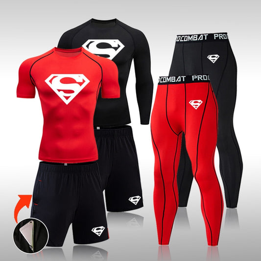 Tracksuit Men Sports Suit Gym Fitness Compression Clothes Running Jogging Sportwear Exercise Workout Rashguard Tights