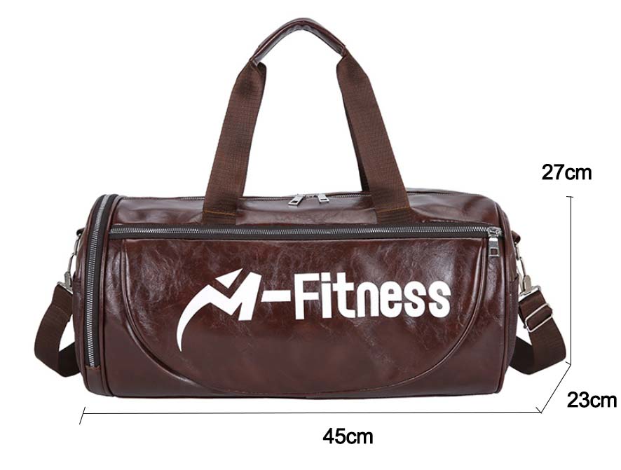 PU Leather Sports Gym Bag Multifunction Training Fitness Shoulder Bags Traveling Handbag Striped Sac De Sport Women Men XA719WD