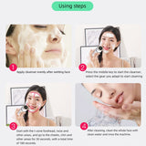 Electric Silicone Facial Cleaning Brush 4 in 1 Cleaning Brush Sonic Roller Massager to Remove Blackheads and Acne Pore Cleanser