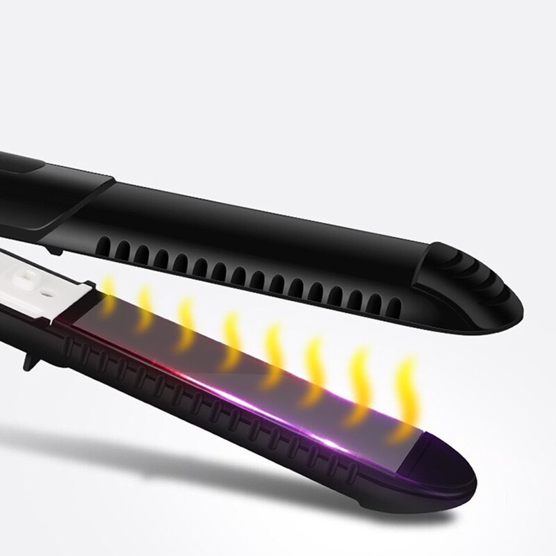 Hair Straightener Straight & Curly Dual Uses Ceramic Tourmaline Ionic Flat Iron Curler Fast Heating for Wet & Dry Hair SANA889