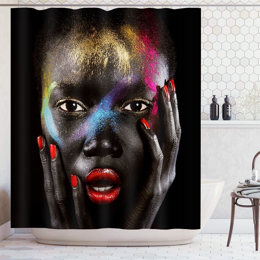 douchegordijn American Girl Shower Curtain Bathroom Waterproof Shower Curtains Hanging Bathroom Curtains For Home Decoration