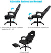 High Back Leather Office Gaming Chair Black, Reclining Ergonomic Executive Office Chairs with Extendable Footrest and Arms