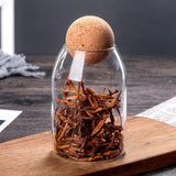 Glass Sealed Can Storage Jar Box Bottle Container Round Cork For Coffee Beans Kitchen