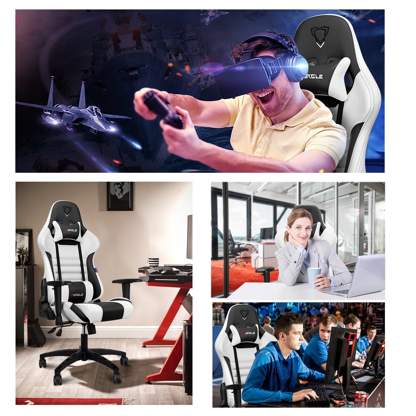 Furgle 7 DASY DELIVERY WCG Gaming Chair Computer Chair for Office Chair Furniture Lying Household Chair LOL Game Racing Chairs