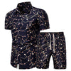 2020 Summer New Men's Clothing Short-sleeved Printed Shirts Shorts 2 Piece Fashion Male Casual Beach Wear Clothes