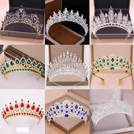 Wedding Crown Bridal Headpiece Gold Silver Color Rhinestone Crystal Diadem Queen Crown Princess Tiaras Wedding Hair Jewelry