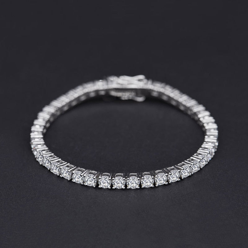 OEVAS 100% 925 Sterling Silver Created Moissanite Gemstone Bangle Charm Wedding Bracelet Fine Jewelry Wholesale Drop Shipping