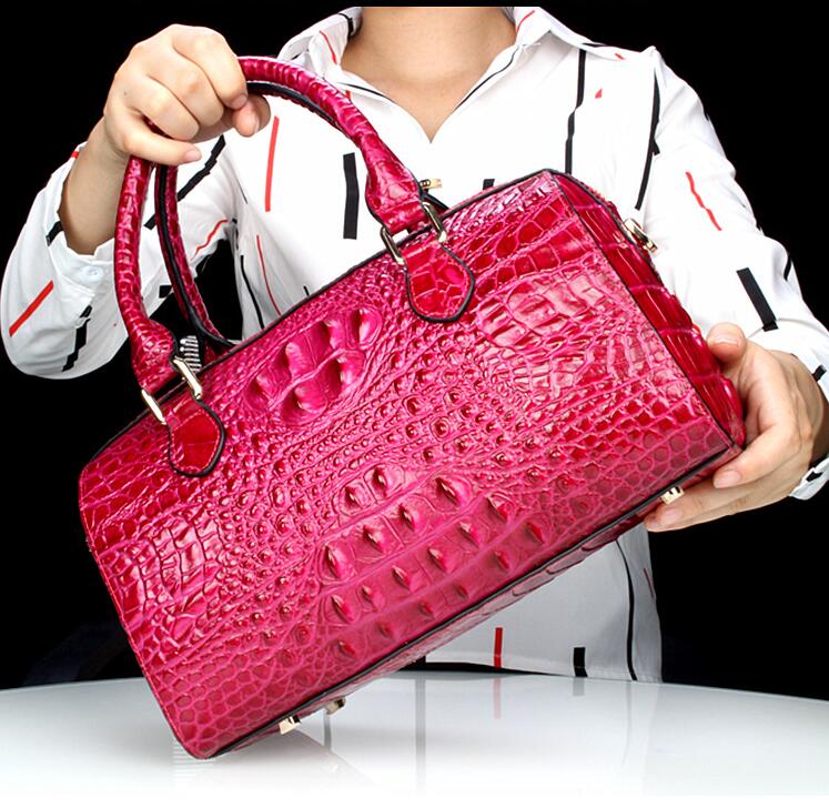 Luxury Designer Crocodile pattern leather female handbag leather shoulder bag fashion large capacity pillow bag female bag