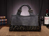 Fashion Genuine Leather Big Tote Handbags Leopard Pattern Soft Cowhide Travel Tote Ladies Long Strap Shoulder Weekend Bags