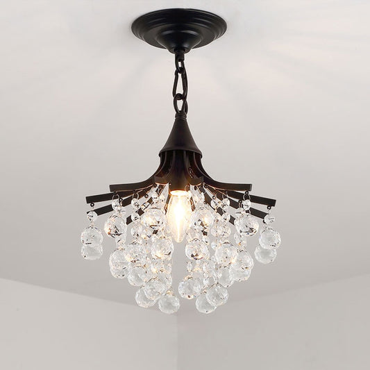 Merican Small Crystal Chandelier Lighting For Bedroom Study Room Ceiling Chandeliers Gold Black Lustre Cristal Light Fixtures