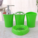 4Pcs/Set Bathroom Accessories Plastic Soap Dispenser Dish Toothbrush Holder Mouth Cup Home Decoration