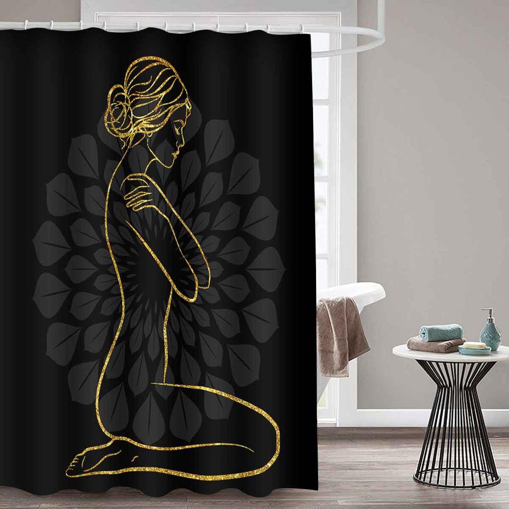 douchegordijn American Girl Shower Curtain Bathroom Waterproof Shower Curtains Hanging Bathroom Curtains For Home Decoration