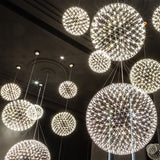 Nordic modern light luxury LED chandelier firework chandelier decorative light for living room restaurant bar 110-240V