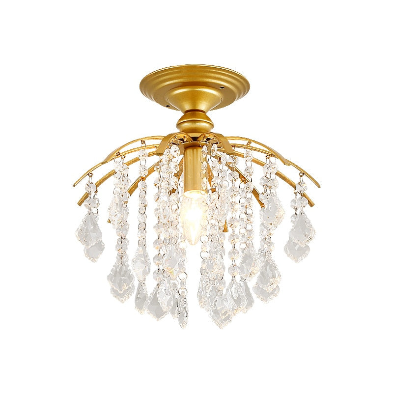 Merican Small Crystal Chandelier Lighting For Bedroom Study Room Ceiling Chandeliers Gold Black Lustre Cristal Light Fixtures