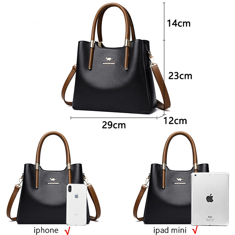 Leather Casual Crossbody Bags for Women 2021 Ladies Luxury Designer Tote Handbag Top-Handle High Quality Shoulder Bag Sac A Main