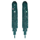 2022 New Trendy Crystal Long Tassel Earrings Blue Rhinestone Waterdrop Dangle Drop Earrings Eardrop For Women Jewelry Gift