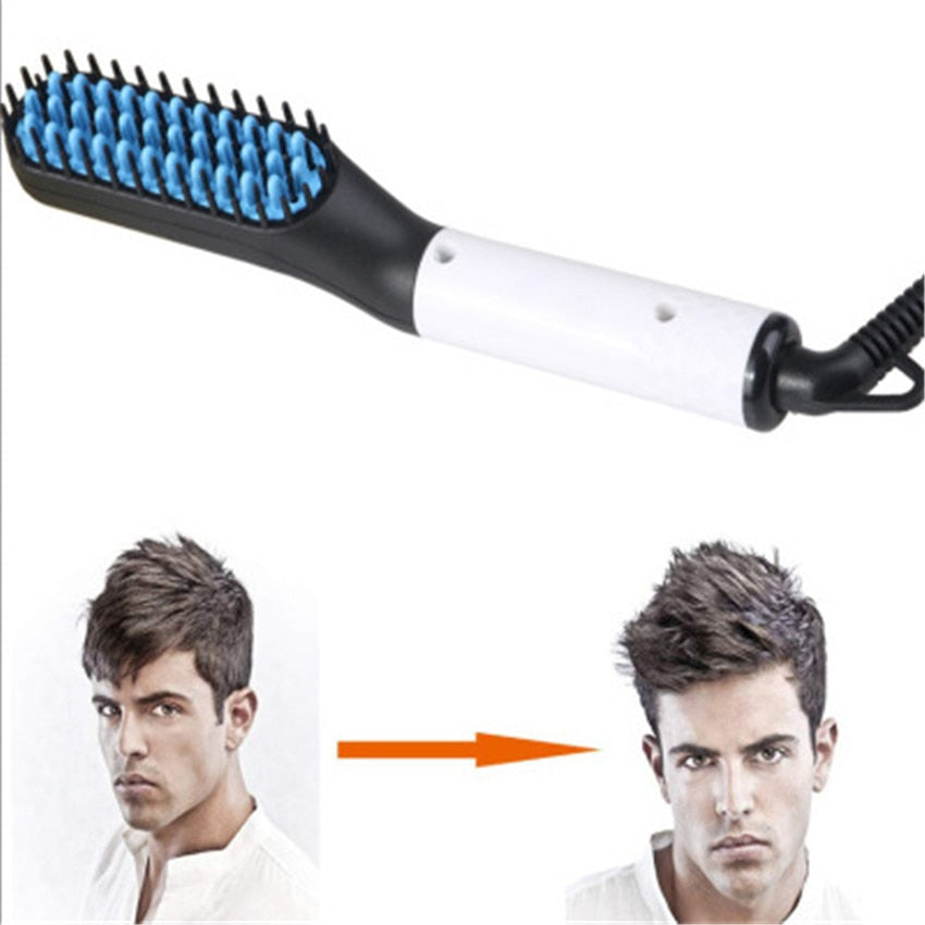 Updated Beard Straightener Man's Hair Flat Iron Fast Heated Straightening Comb Beard and Hair Show Cap Hair Styler For Male