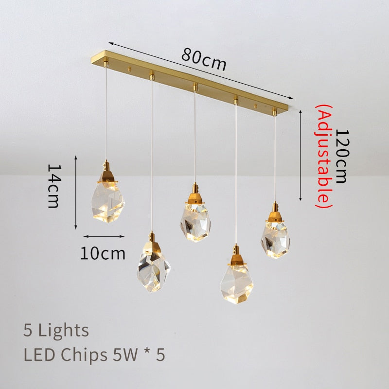 Modern diamond crystal pendant lights living dining room bedroom kitchen indoor lighting home decor loft spiral hanging lamps