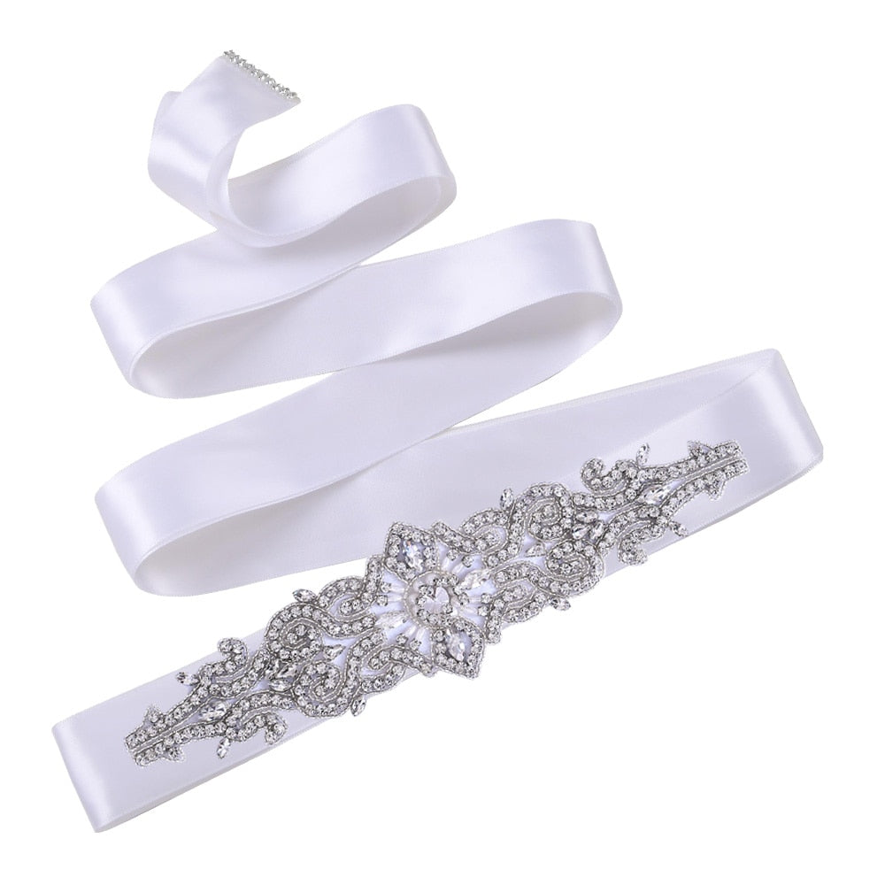 TOPQUEEN S26 Luxury Rhinestones Wedding Dresses Belt Women Crystal Belts for Bride Wedding Waistband Jewel Belts Bridal Sashes