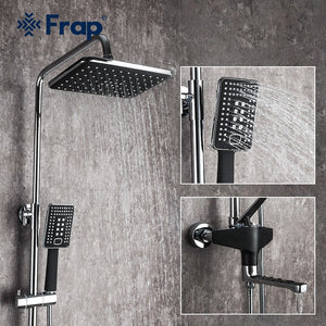 Frap Bathroom Faucet Black Rain Shower Head Faucet Wall Mounted Bathtub Shower Mixer Tap Shower Faucet Shower Set Mixer F2457