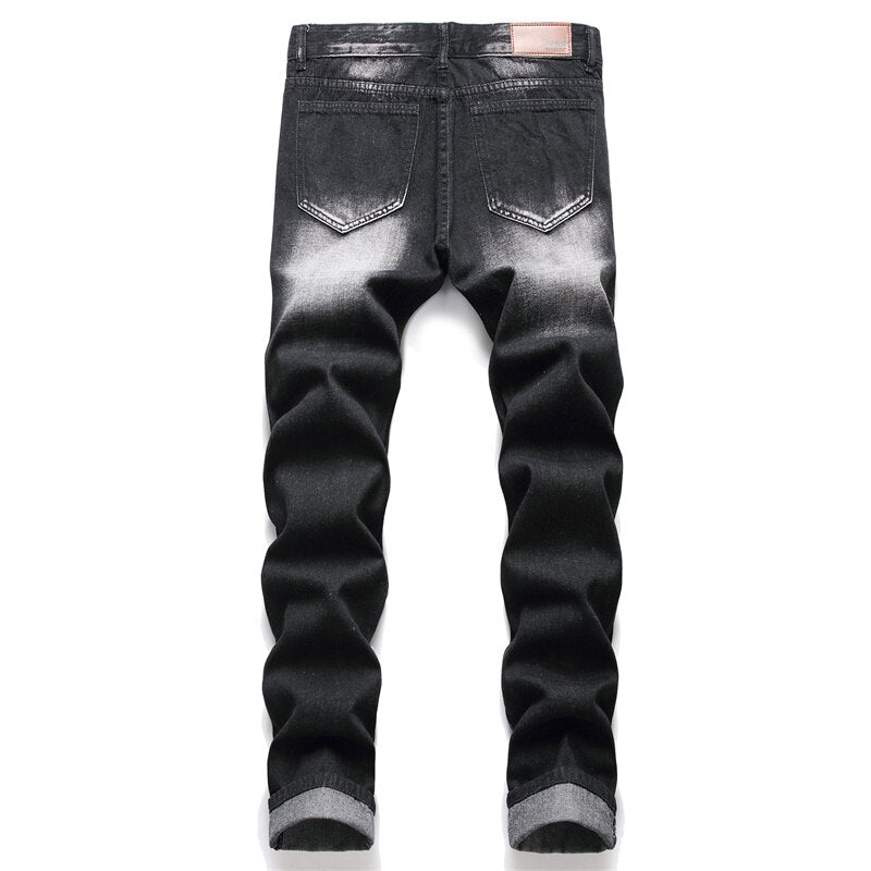 2022 Autumn New Fashion Retro Hole Jeans Men Pants Cotton Denim Trouser Male Plus Size High Quality Jeans