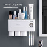 Magnetic Adsorption Inverted Toothbrush Holder Automatic Toothpaste Dispenser With Cup Toothpaste Bathroom Accessories Set
