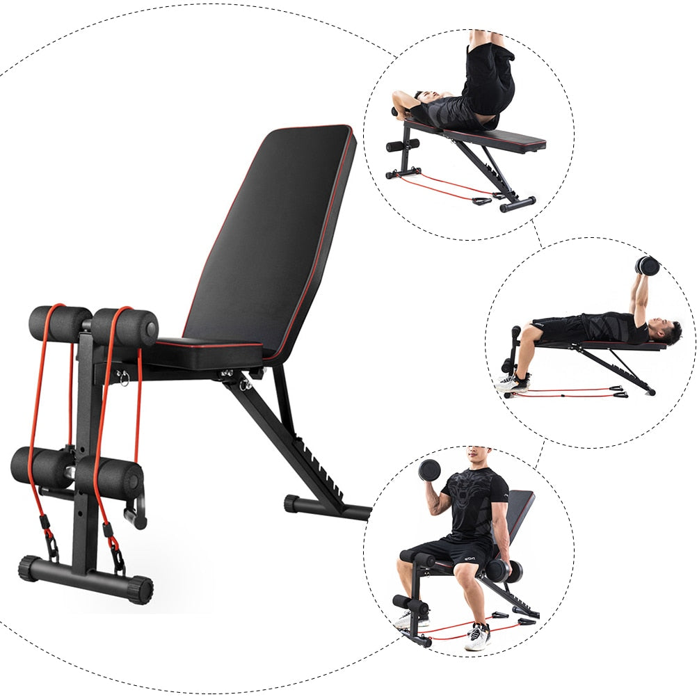 6 in 1 gym bench Multifunctional Supine Board Foldable abdominal machine bodybuilding home fitness equipment exercise training