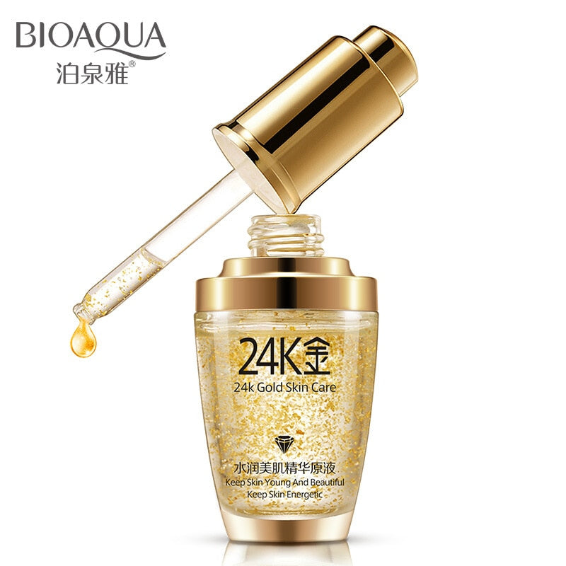 BIOAQUA 24K Gold Face Serum Moisturizer Essence Cream Whitening Day Creams Anti Aging Anti Wrinkle Firming lift Skin Care