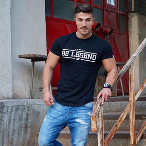 Mens summer fitness Bodybuilding cotton t-shirt gyms workout Short sleeve shirts male Fashion leisure tees tops brand clothes