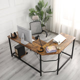 L-Shaped Desktop Computer Desk Study Table Office Table Easy to Assemble Can Be Used in home and office Black