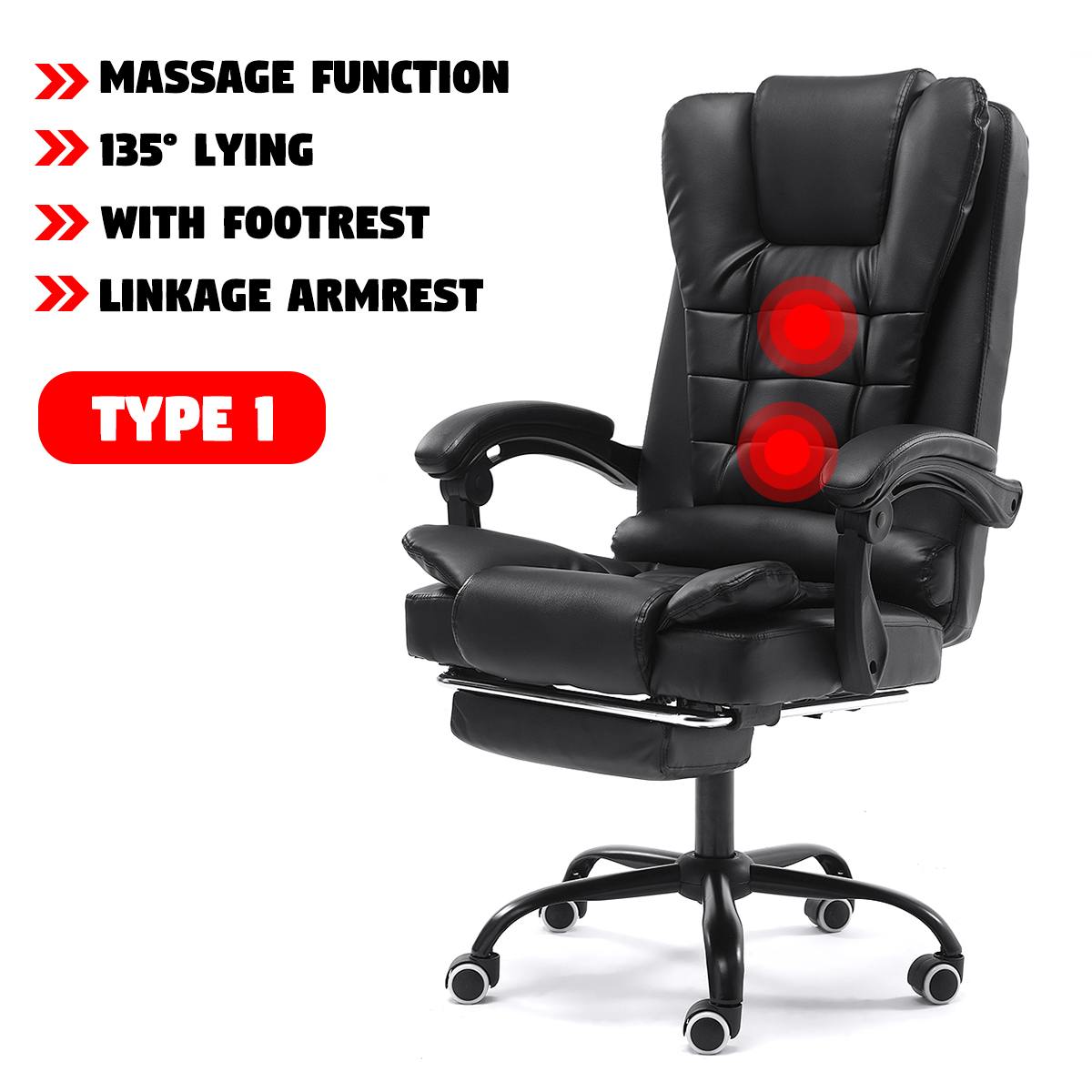 Computer Office Chair Gaming Adjustable Desk Chair Home Leather Executive Swivel Gamer Chair Lifting Rotatable Armchair Footrest