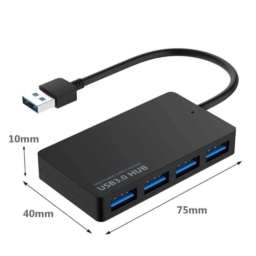 Adapter For Laptop PC High Speed USB 3.0 Hub External 4 Ports Adapter Splitter USB Expander Computer Accessories