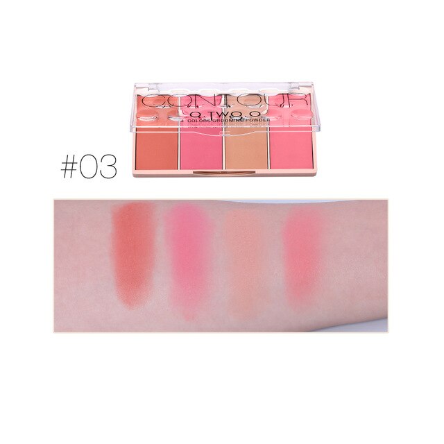 O.TWO.O 4 Colors Makeup Contour Palette Face Shading Grooming Powder Bronzer Long-Lasting Face Make Up Blush Palette