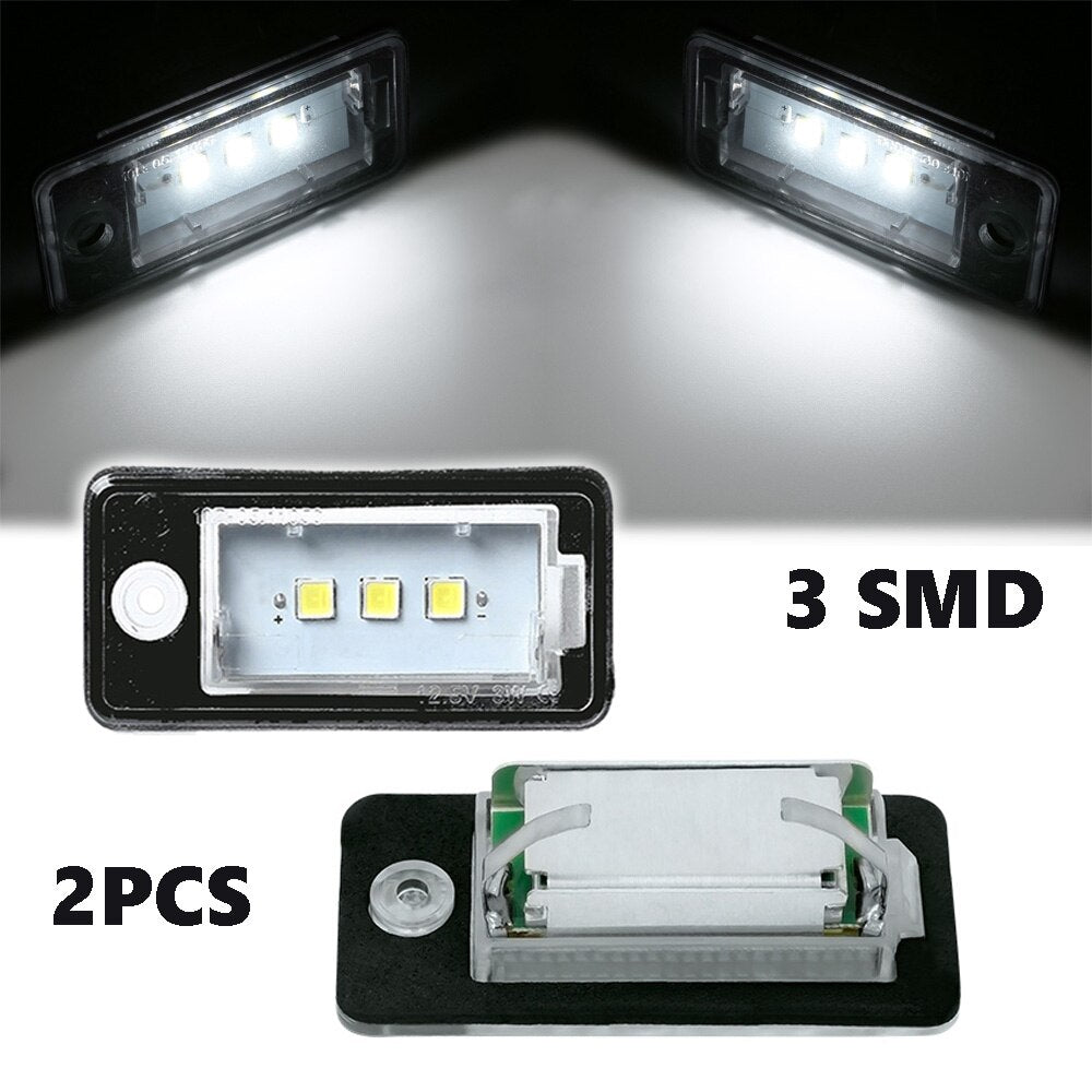 2Pcs Canbus auto LED License Number Plate Light Lamps For Audi A3 8P S4 A4 B6 B7 RS4 A5 8F A6 C6 RS6 A8 S8 Q7 4L car accessories