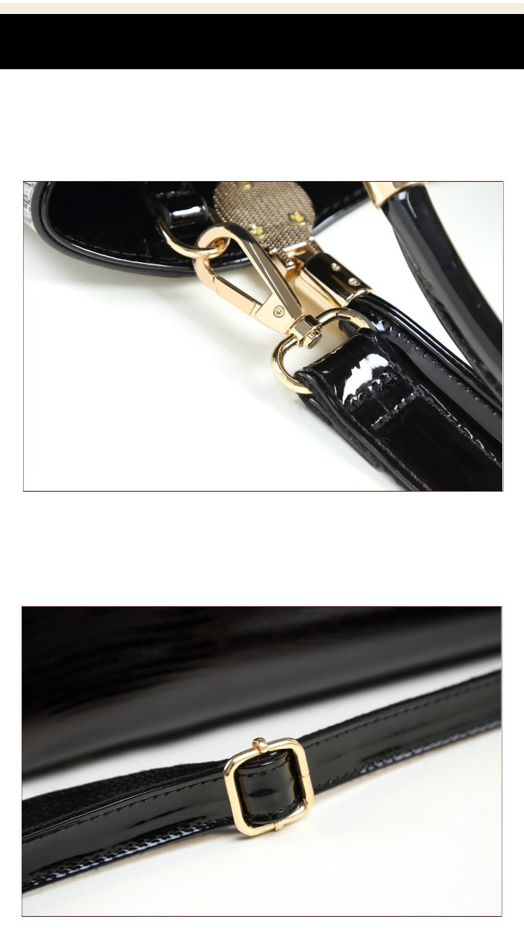 New arrival korean style simple pillow shoulder bags handbags women famous brands top handle bag patent leather messenger clutch