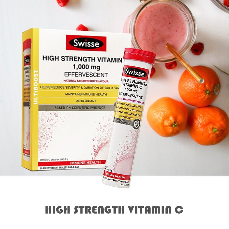 Australia Swisse Vitamin C Effervescent COLDS IMMUNITY Health Wellness SUPPLEMENTS Antioxidant Minor Wound Healing Skin Whithen