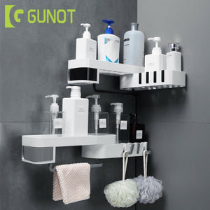 GUNOT Corner Shower Shelf Creative Seamless Rotating Tripod Home Wall-mount Storage Rack Multifunction Bathroom Accessories Sets