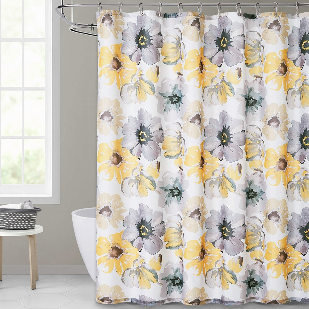 NICETOWN 60 Patterns Green Plant Shower Curtain Bathroom Waterproof Polyester Leaves 3D Printing Curtains for Bathroom Shower