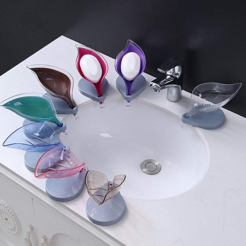 Leaf Shape Soap Box Bathroom Soap Holder Dish Storage Plate Tray Bathroom Soap Holder Case Kitchen Supplies Bathroom Accessories