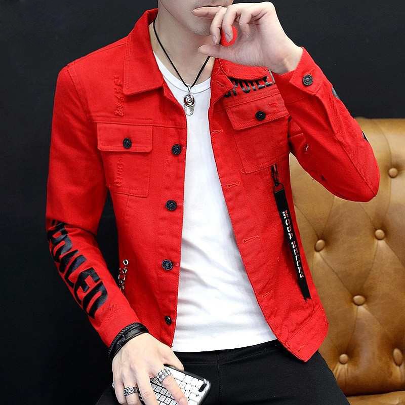 DIMUSI Men's Denim Jackets Fashion Male Nightclub Hip Hop Denim Coats Men Ripped Slim Outwear Cowboy Jean Jackets Clothing