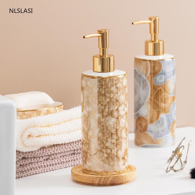 High-grade ceramics Lotion bottle Liquid Soap Dispenser Kitchen hand sanitizer Storage shampoo bottle Bathroom Accessory