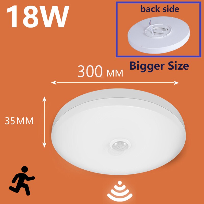 LED Lamp with Motion Sensor Ceiling Lights PIR Night Light Sensor Wall Lamps 110V 220V 18W 15/20/30/40W for Home Stairs Hallway