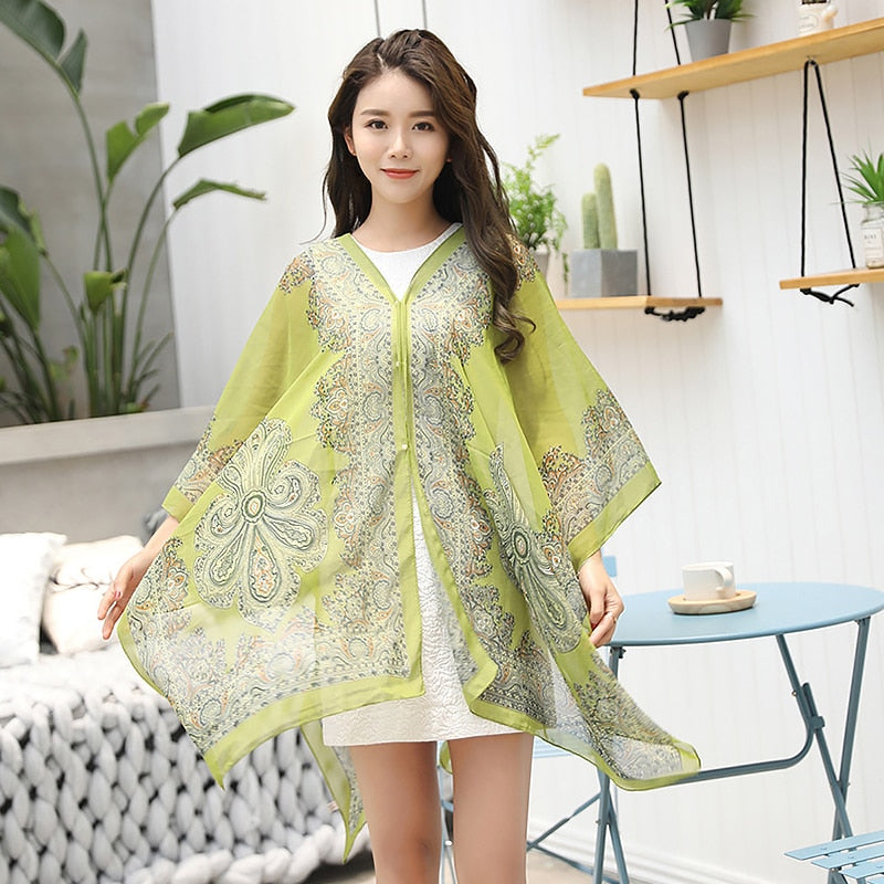 Woman Fashion Beach Dress Blouses Sun Protection Cardigan 2020 Summer Beach Holiday Cardigan Women Long Blouses Tops