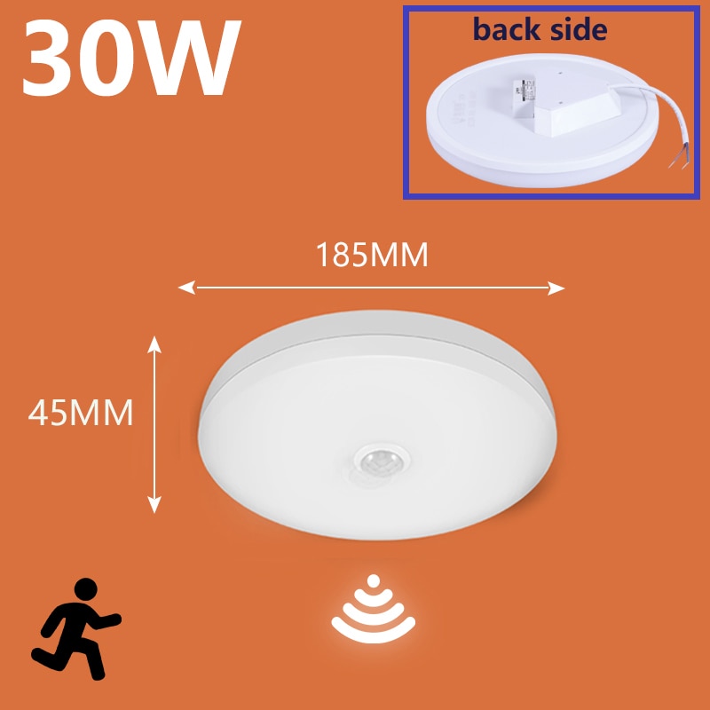 LED Lamp with Motion Sensor Ceiling Lights PIR Night Light Sensor Wall Lamps 110V 220V 18W 15/20/30/40W for Home Stairs Hallway