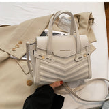 Winter Large Shoulder Bag black v-line Bags with handle Leather Pu Female Luxury Handbags Women Bags Designer Sac A Main Femme